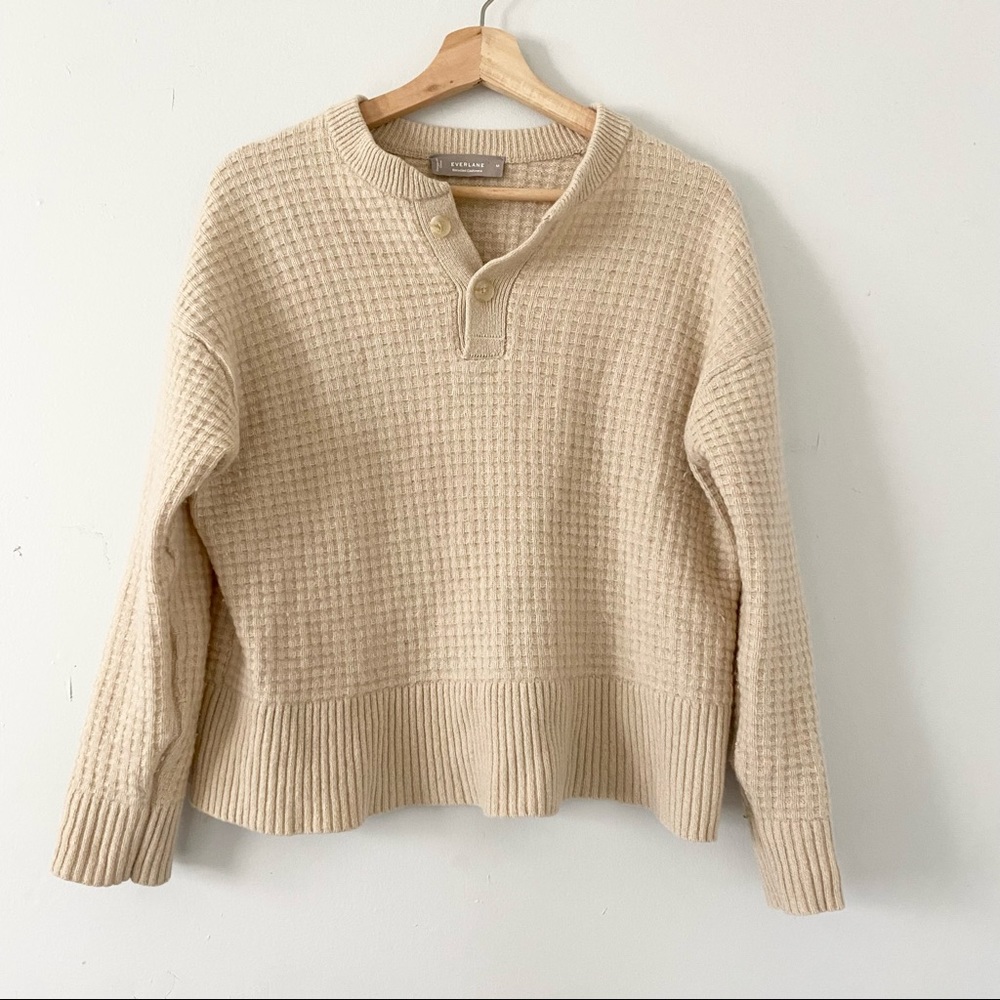 Everlane Recycled Cashmere Waffle Stitch Sweater Size M